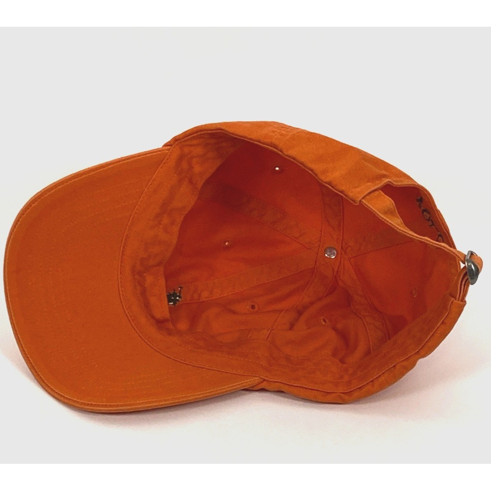 Polo Ralph Lauren Hat Cap Orange Strap Back Green Pony Embroidered One Size Dad - Picture 5 of 8